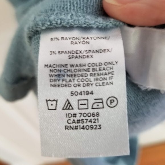 Lou & Grey Signature Soft Cozy Slate Blue Dress Stretch Jersey Knit Size Small - Picture 4 of 8